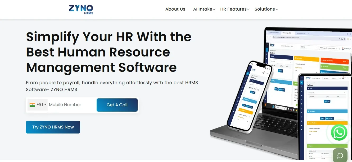 ZYNO Cloud-Based HR Software Dashboard