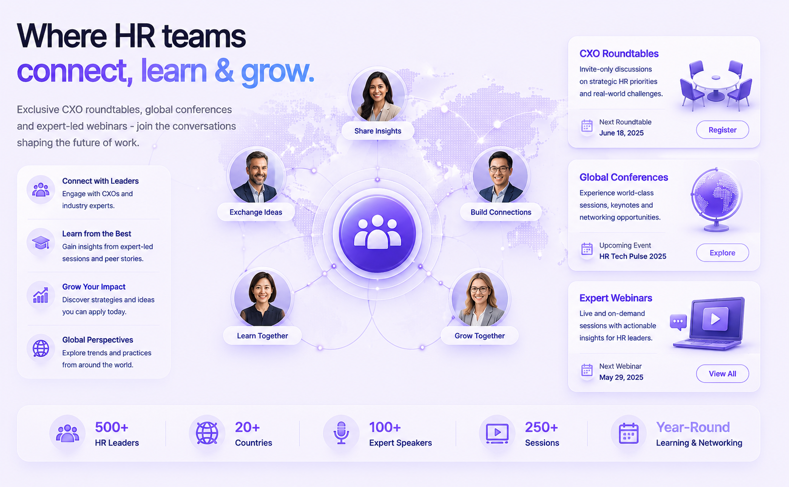 CXO roundtables, global conferences and expert webinars for HR leaders